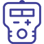 2D purple design of a hearing test monitor